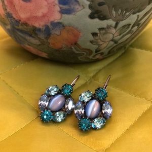3/$20 Crystal Fashion Earrings in Blues, Teal